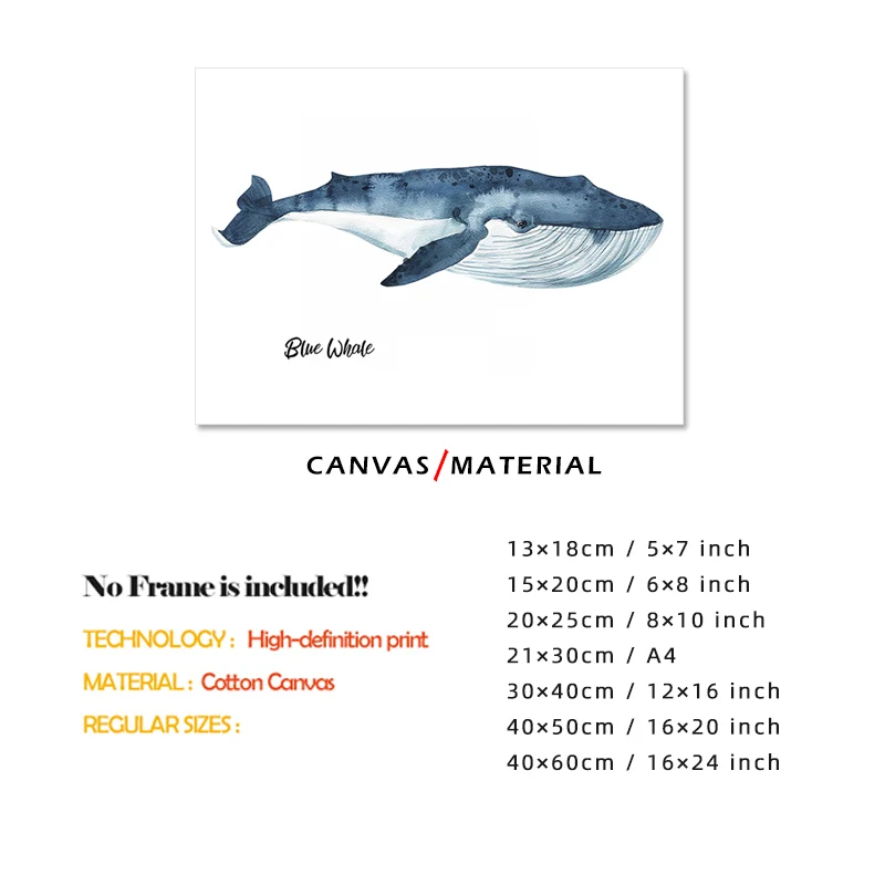

Modern Ocean Blue whale Dolphin posters prints canvas paintings wall art for living room decor for bedroom aesthetic Artwork