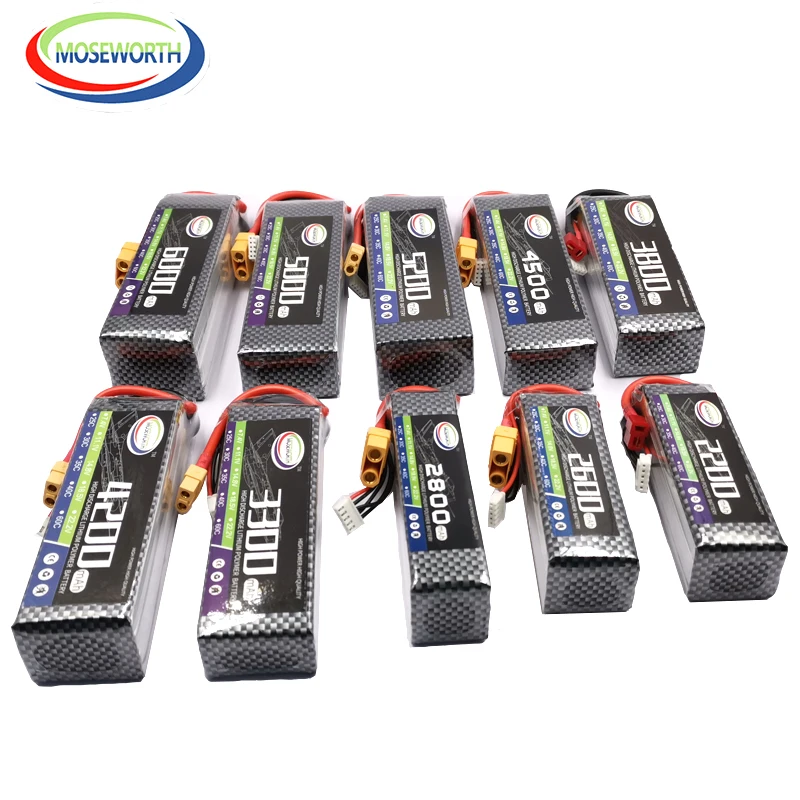 14,8 V RC игрушки LiPo Батарея 4S 1800 2600 3000 3500 4000 4500 5000 мА/ч, 30C 40C 60C для радиоуправляемого вертолета самолета батареи 4S