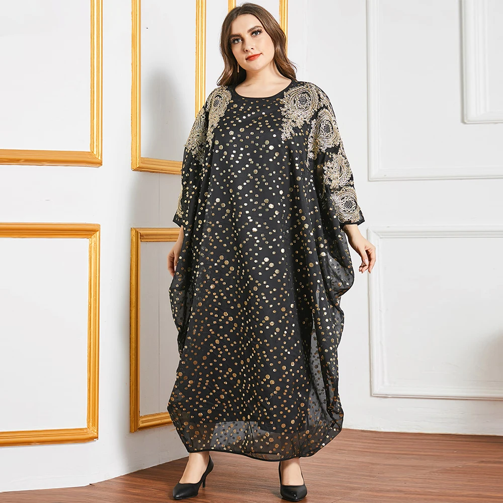 Рамадан скромный халат Дубай яркое платье элегантный рукав летучая мышь