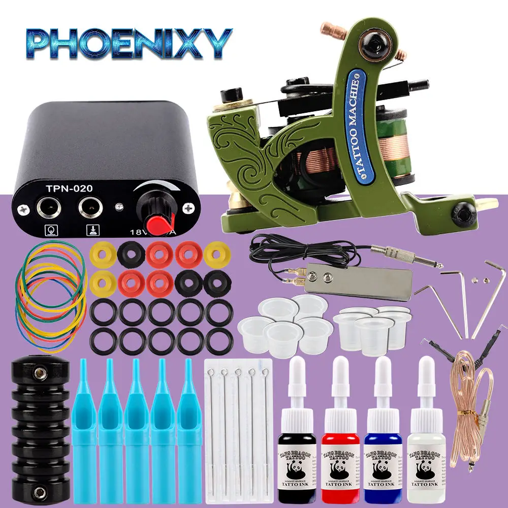 4Pcs Ink Set Набор для татуировки, стартер, машинка для татуировки, мини чернила, полные инструменты для татуировки, для перманентного макияжа, для начинающих, боди-арт, набор для татуировки - Цвет: 4Pcs Ink Set
