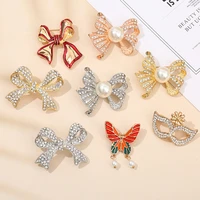 8 styles shiny pearl bow mask butterfly shape brooch party weddings birthday anniversary clothing decorating pin gift