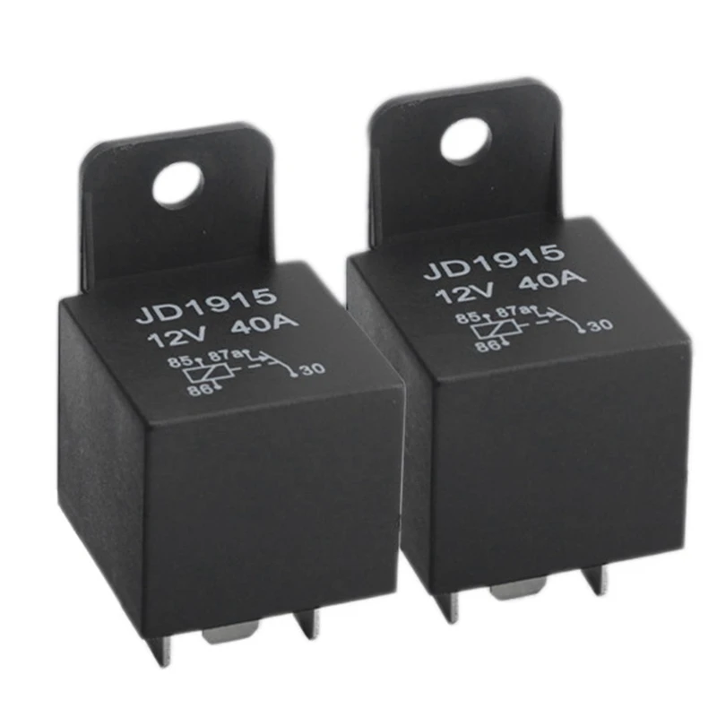 

2Pcs JD1915 Automotive Relay 4-Pin 12V 40A GPS Car Truck Van Motorcycle Boat Anti-Theft Normally Closed Relay