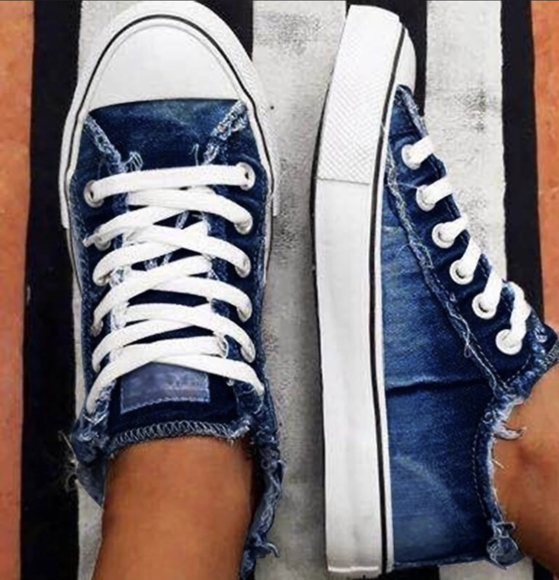 

2021 spring and autumn single shoes denim canvas shoes low-top lace-up casual large size women's shoes all-match student shoes