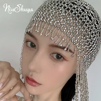 niushuya women romantic wedding veil imitation pearl handmade beading hat vintage bridal party hair accessories