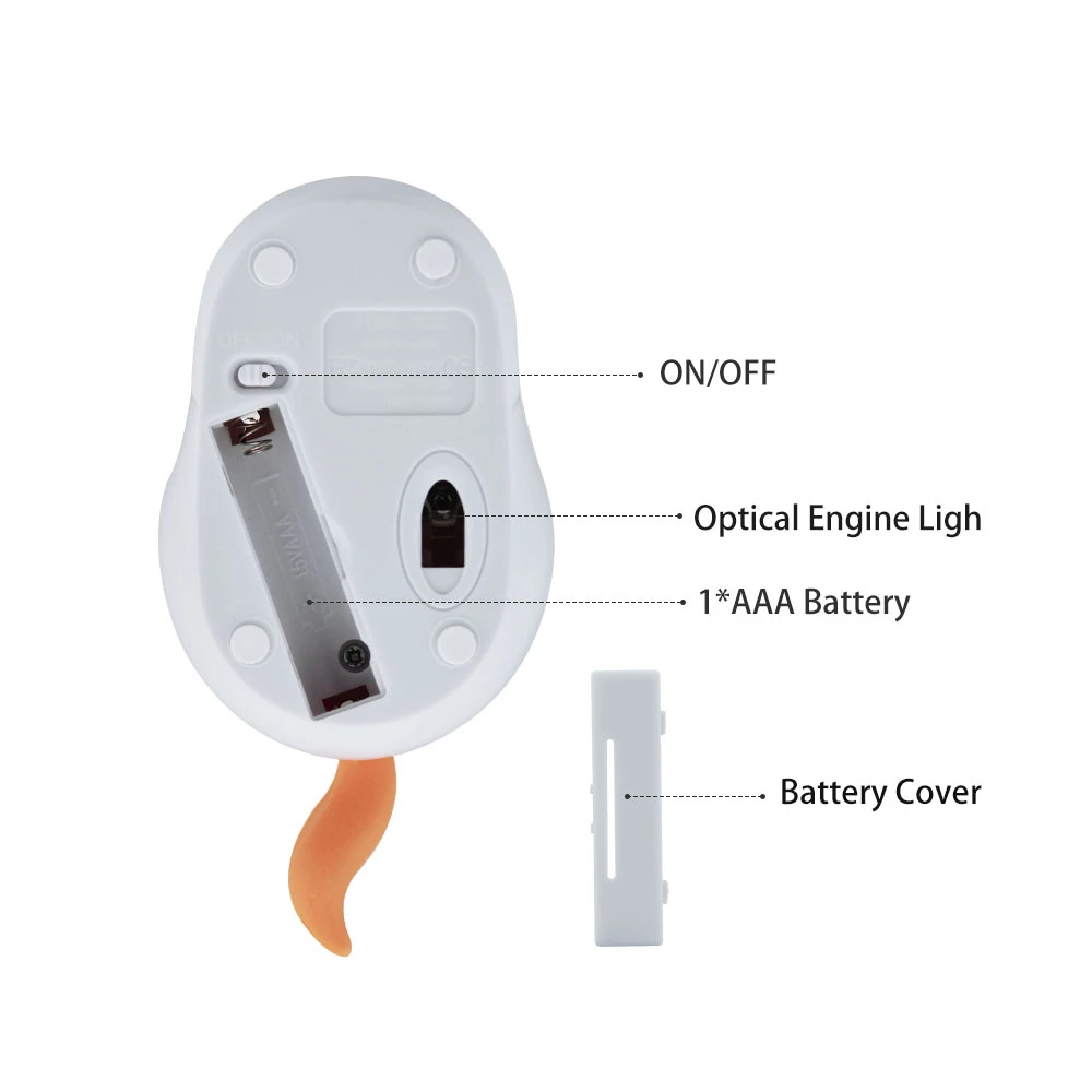 Беспроводная Милая оптическая USB-мышь CHUYI в форме лисы мини-портативный ПК