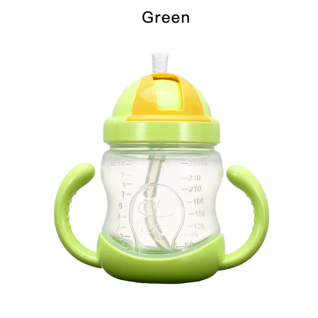 Новая детская чашка Baby Kids объемом 280 мл с милым дизайном, для обучения детей пить воду с помощью силиконовой соски и ручки, подходит для использования в школе.