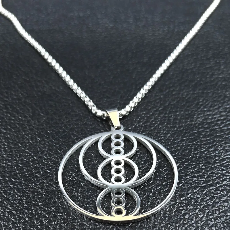 Женское Ожерелье из нержавеющей стали серебристое ожерелье с балансирующим