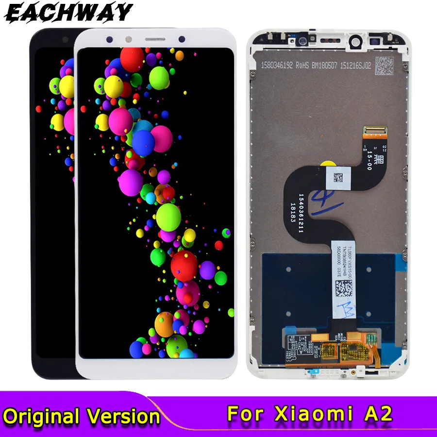 Черный ЖК дисплей для Xiaomi Mi A2 сенсорный экран с дигитайзером 1080x2160 6X сменный 5 99