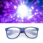 Очки с эффектом сердца любят спецэффекты, чтобы светильник превращается в очки в форме сердца ночью, очки для ПК