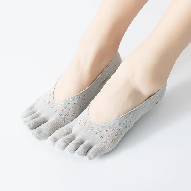 

Ladies Velvet Summer Silicone Leather Hosiery Boat Hosiery with Mesh Breathable Invisibility cute socks toe socks women socks