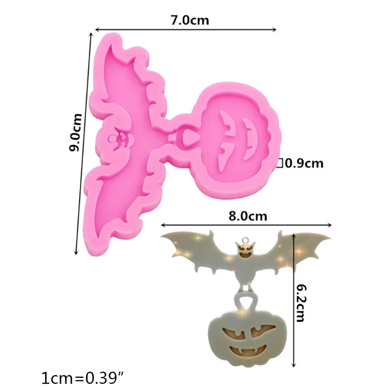 

Блестящая тыква летучая мышь Модель N58F, брелок, подвеска, украшения, ожерелье, серьги, глина, полимерная форма
