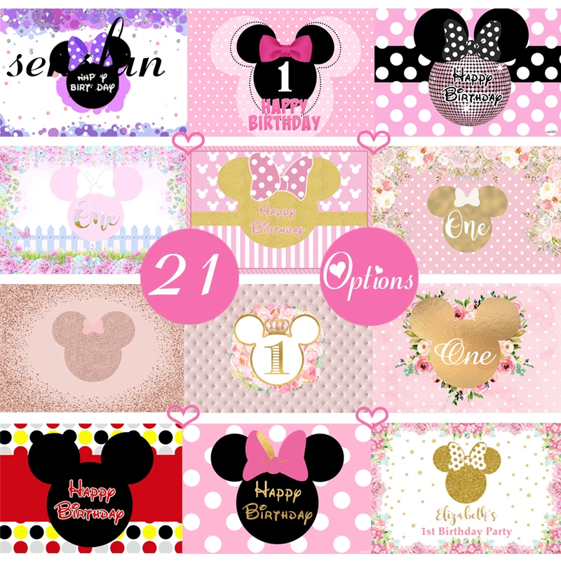 Sensfun 21 вариант мышь день рождения фон мультфильм вечевечерние розовая девушка