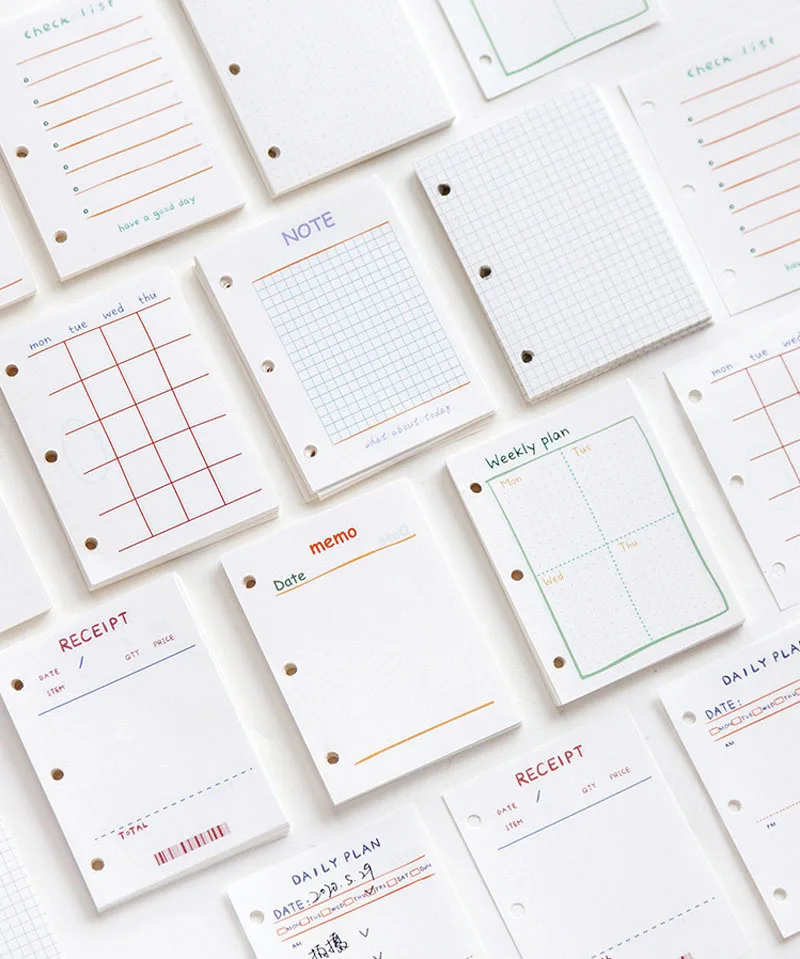 40 листов 3 отверстия Свободные лист мини ноутбук пополнения бумаги разделитель