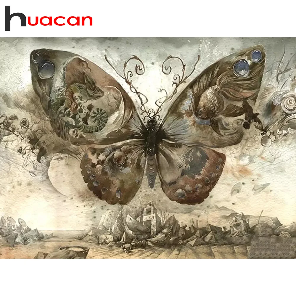 Алмазная живопись Huacan с изображением животных бабочки алмазная полная вышивка