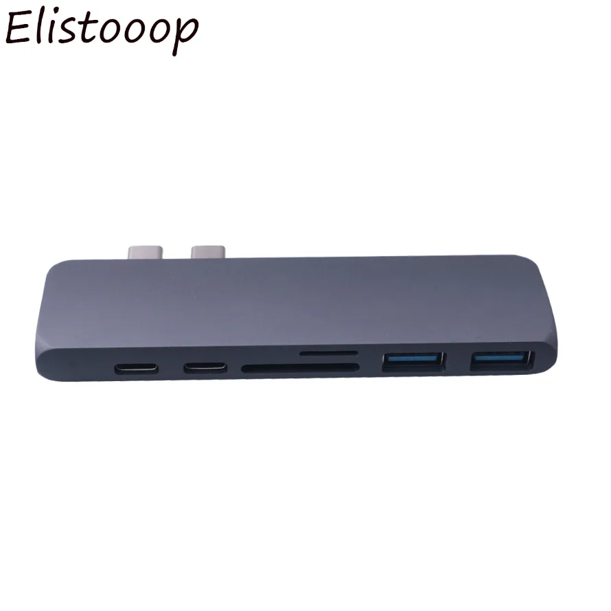 Тип-C концентратор USB сдвоенный C до 4K HDMI адаптер Thunderbolt 3 Dual 1 данных TF/SD/USB PD для MacBook