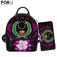 forudesigns pohnpei polynesian hibiscus print women shoulder pu backpack purse fashion casual bags for lady travel sac femme new