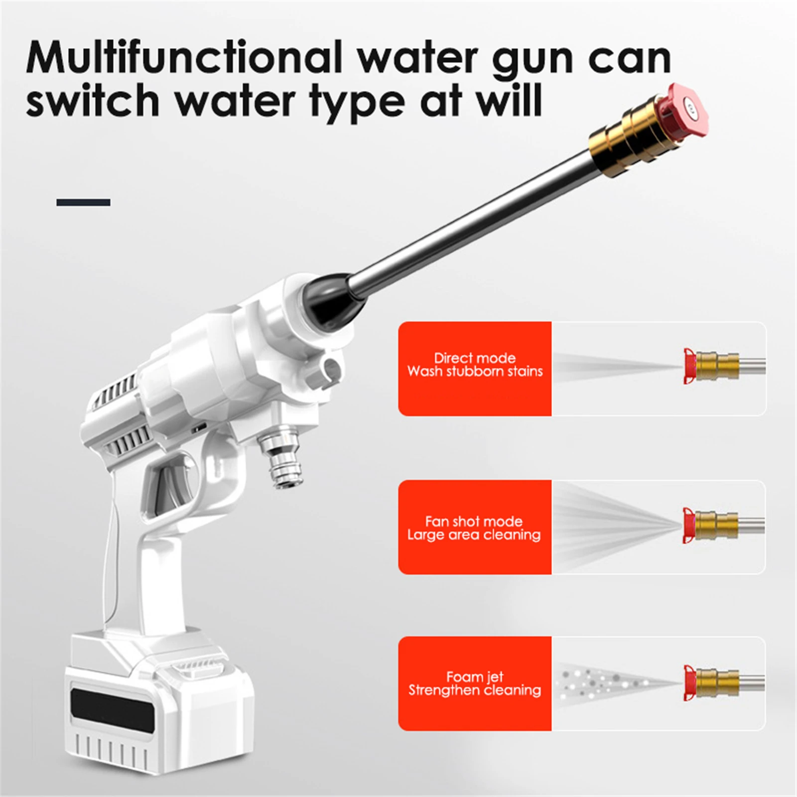 

Cordless Pressure Washer Portable Garden Water Guns Multi-Function Electric Watering Cleaning Tools for Car Cleaning Works