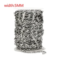 new arrival 5mm width chic fashion coffee bean chains stainless steel daily chain for diy jewelry craft making top quality