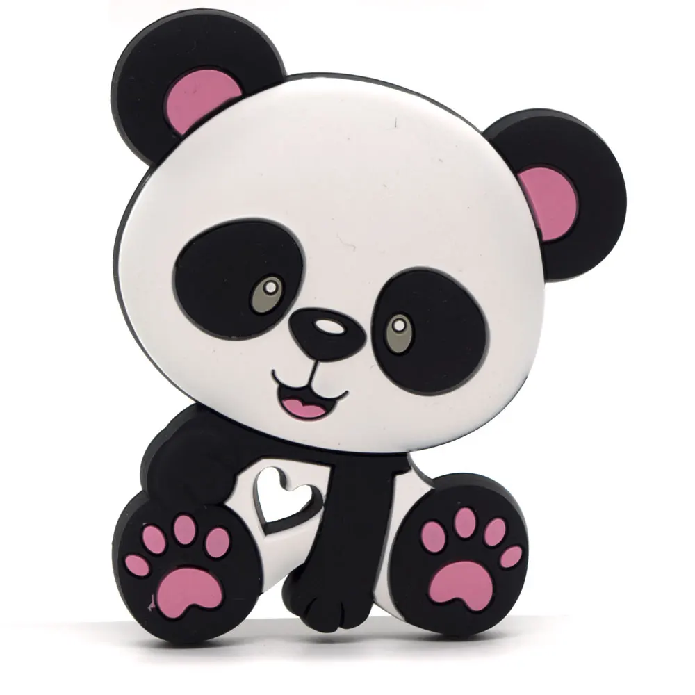 Pink Panda Коала перле силиконовый Прорезыватель животное Радуга Динозавр Детский Прорезыватель жевательные Подвески DIY Прорезыватели игрушки Ожерелье Подвеска детские товары - Цвет: Pink Panda
