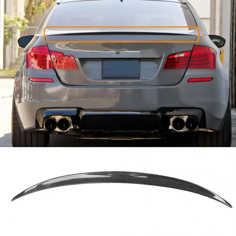 

rear spoiler Carbon Fiber Rear Trunk Spoiler 3D Fit for 5 Series F10 6th 2010-2017 car spoilers