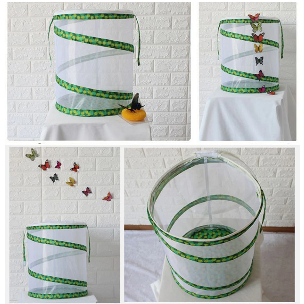 Breeding Display Box Insect and Butterfly Habitat Cage Mesh Terrarium Pop-up Novelty Feeding System Part | Дом и сад