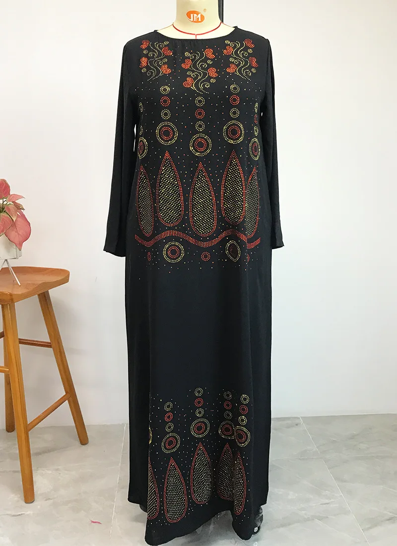 

Summer African Dresses for Women O-Neck Sexy Party Dress Long Sleeve Maxi Dresses Muslim Abaya American Clothing