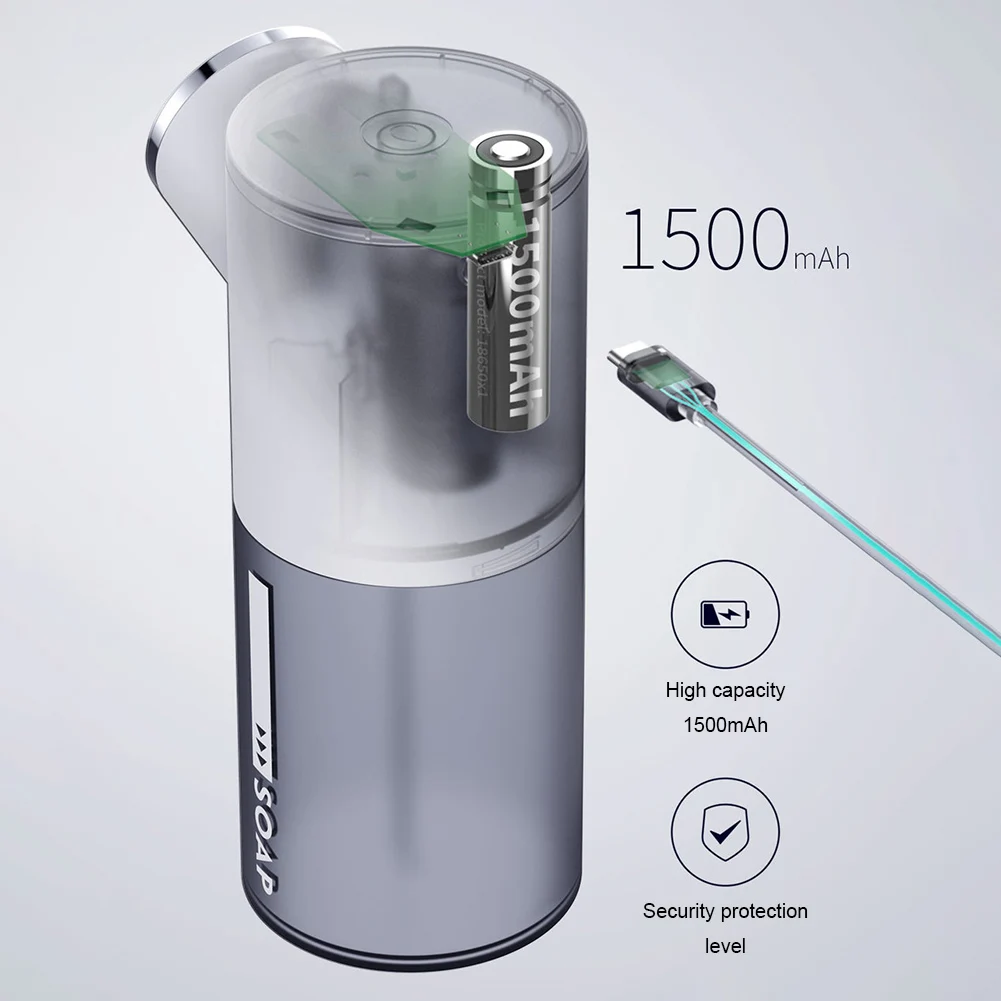 

Smart Automatic Soap Dispenser USB Rechargeable 320ml Liquid Hand Washer Temperature Digital Display Foam Hand Sanitizer