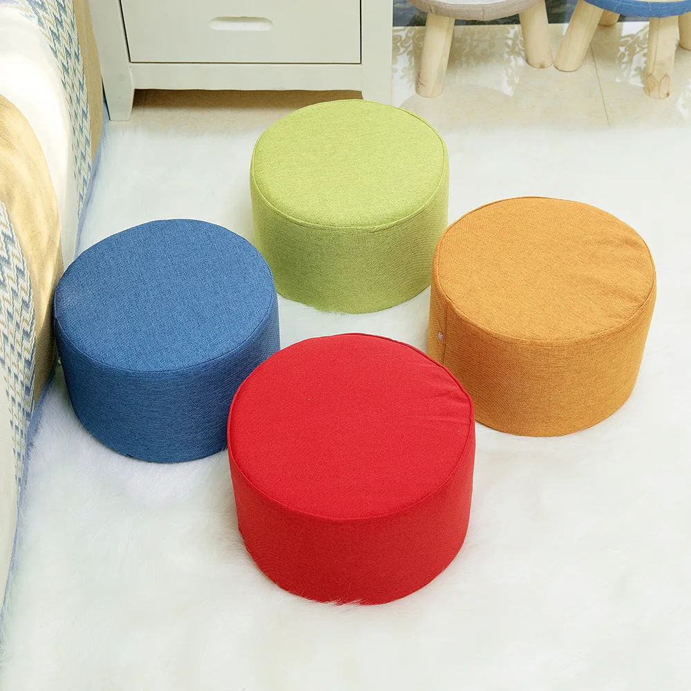 

Baby Seats Stool Cute Children's Sofa Chairs Solid Wood Foot Bench Creative Sofa Nordic Round Pouffe Wooden Small Seat