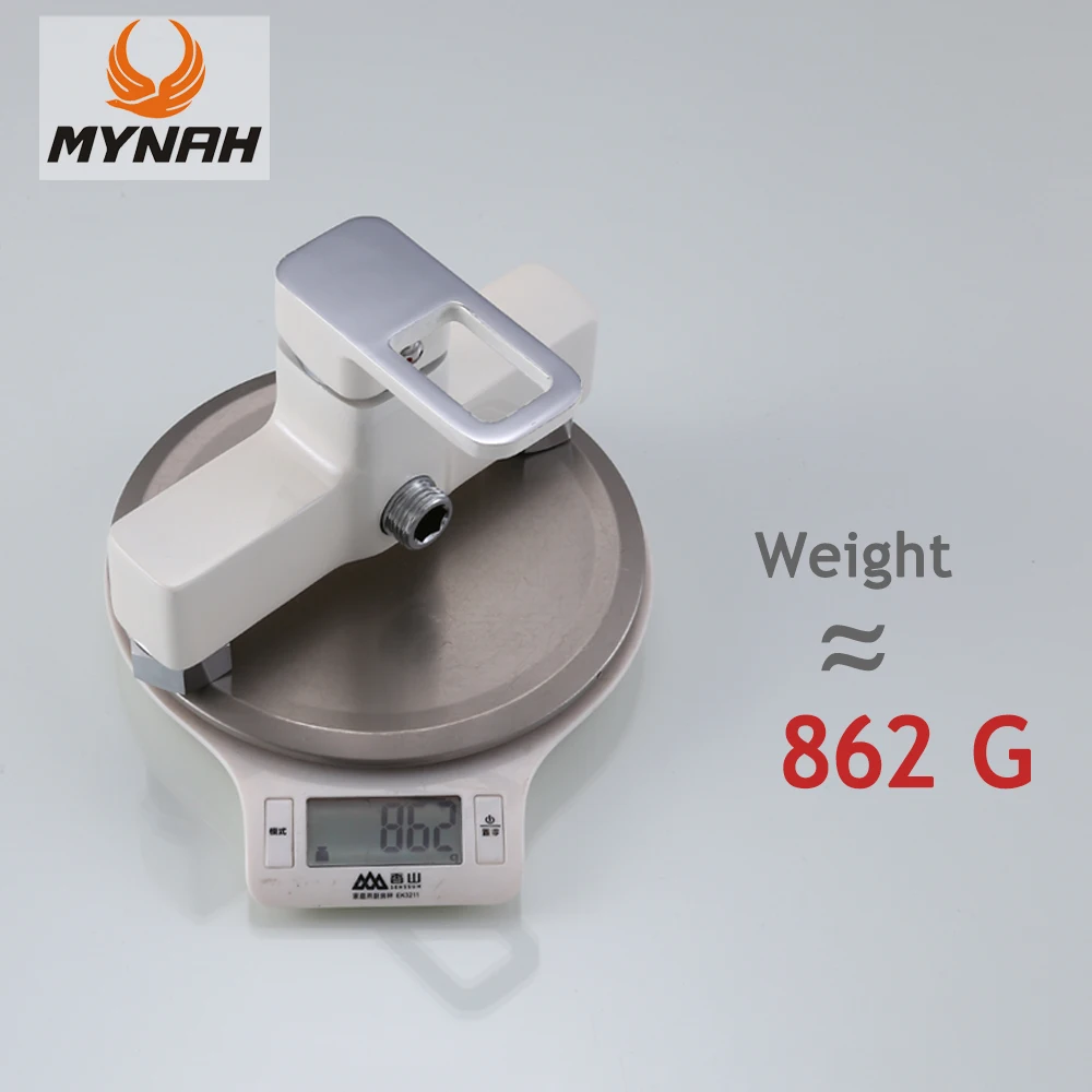 mynah modern white bath shower faucet set bathroom single handle cold and hot water mixer tap with hand shower free global shipping