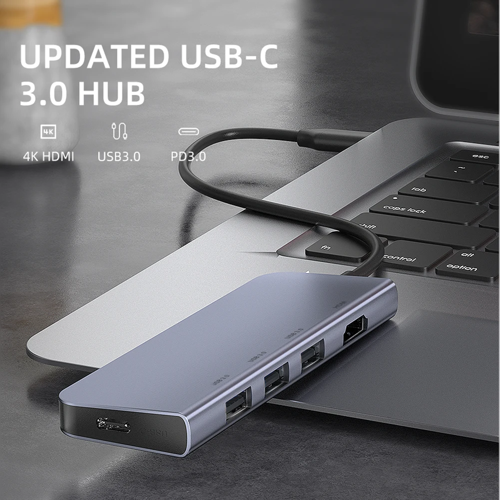 

Xfanic HDMI-compatible USB 3.0 Type C Hub 5 Ports PD 4K HUB Adapter for PC 5 in 1 type C USB hub