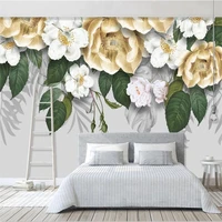 beibehang custom fresh flower plant mural wall paper background papel de parede 3d mural wallpaper personalized home decoration