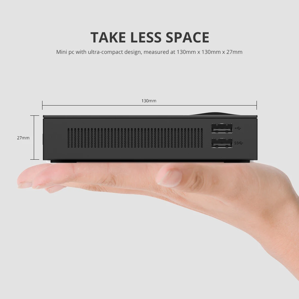 Четырехъядерный мини ПК Intel Celeron J3455 Windows 10 4K HTPC DDR3L M.2 SSD HDMI VGA 2 4/5 0G WiFi Bluetooth4.0 4 * USB Type C