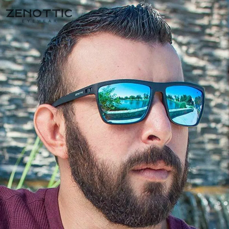 Солнцезащитные очки ZENOTTIC Ultralight TR90 поляризационные квадратные для спорта на
