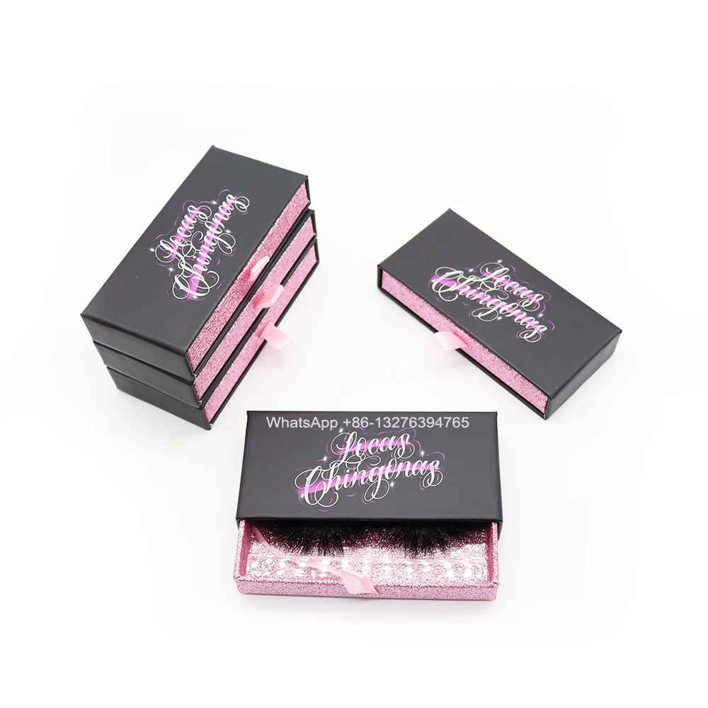 Розовые блестящие норковые ресницы с фирменной торговой маркой оптовая продажа