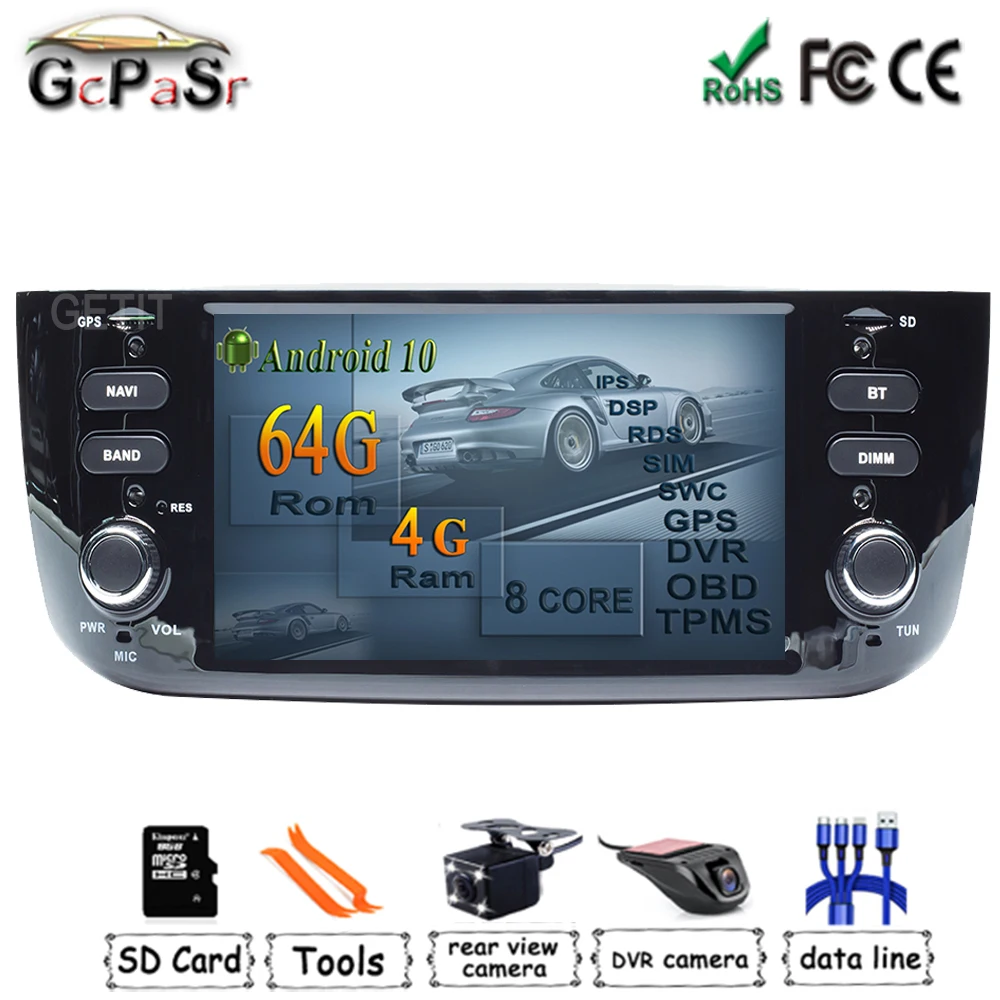 Автомобильный DVD плеер на Android 10 0 стерео для Fiat/Linea/Punto evo 2012 2015 мультимедиа GPS