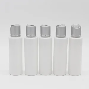 Оптовая продажа, белые круглые пустые пластиковые флаконы 100 мл из ПЭТ для косметики с алюминиевой крышкой, 100 г, роскошный пустой флакон контейнер для крема, лосьона