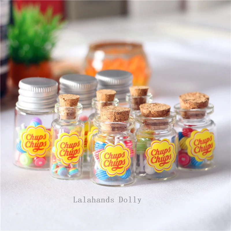 

Sale 1pcs Cute Dollhouse Mini Lollipop Jar Pretend Play Kitchen Fake Food Toy Doll Accessories