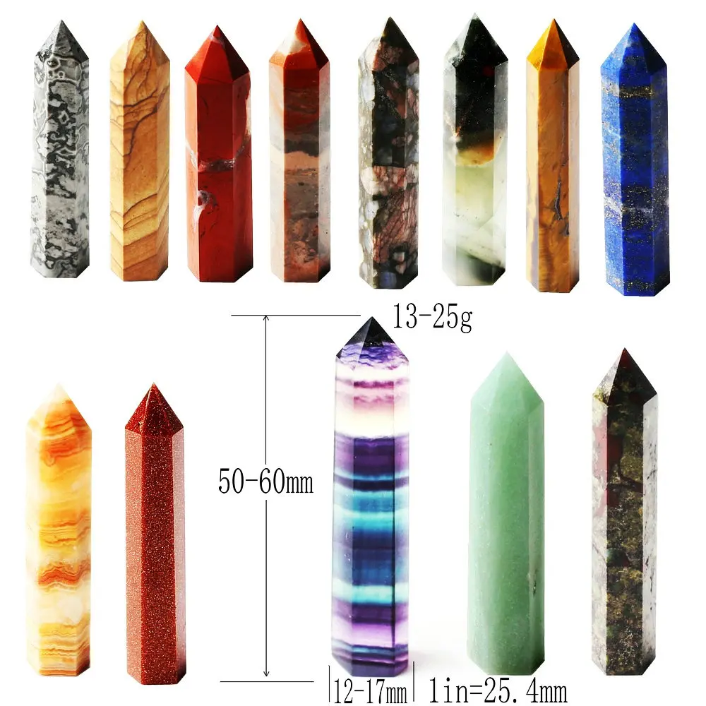1 шт. Хрустальный обелиск точка палочка ювелирные изделия красочный флюорит