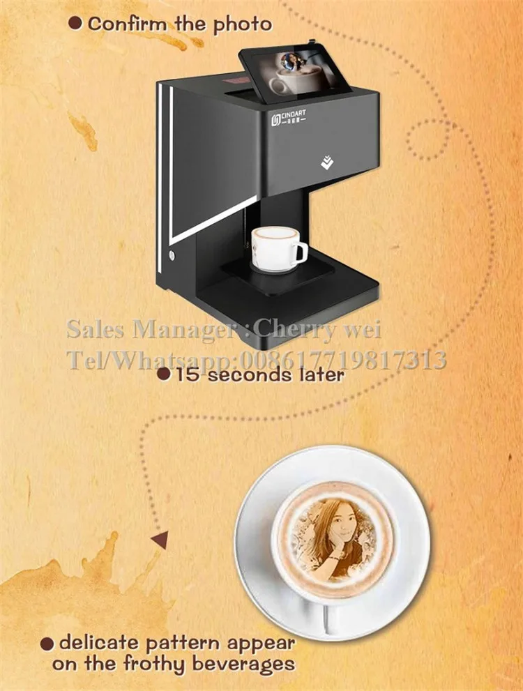 Недорогой съедобный пищевой краситель 3d принтер для кофе кофейной машины |