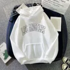 Пуловеры с надписью Los Angeles, женские толстовки, Свободный Повседневный свитшот с длинным рукавом, джемпер с большими карманами и капюшоном # P2