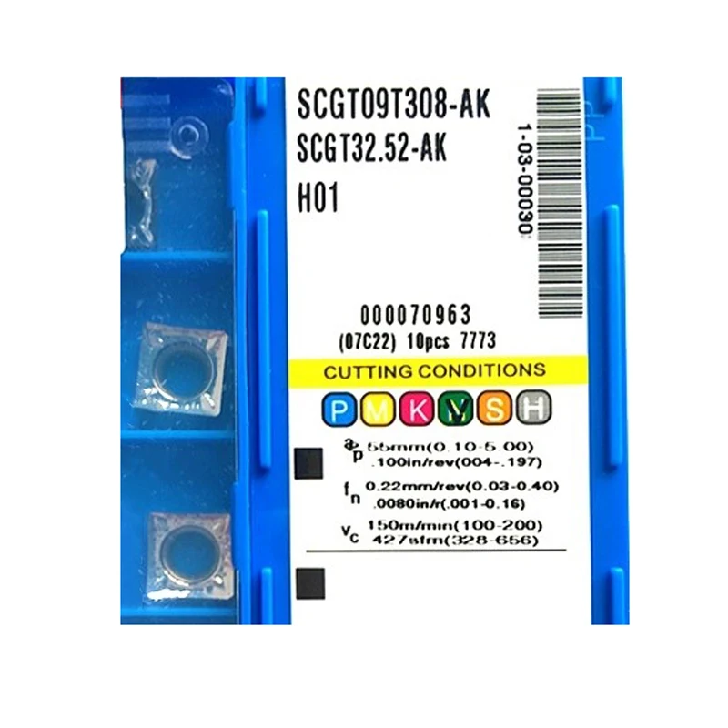 Оригинальный SCGT09T304-AK H01 SCGT09T308 AK SCGT 09T308 SCGT09T304 Твердосплавные пластины Токарный