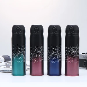 500ML 304 Stainless Steel Sky Gradient Double-layer Vacuum Flask Bouncing Thermos Cup