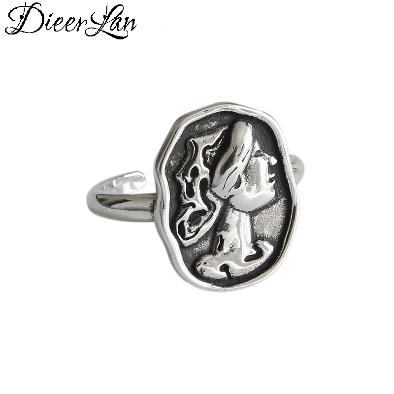 

New 925 Sterling Silver Queen Rings For Women Adjustable Size Finger Rings Girls Party Wedding Jewelry