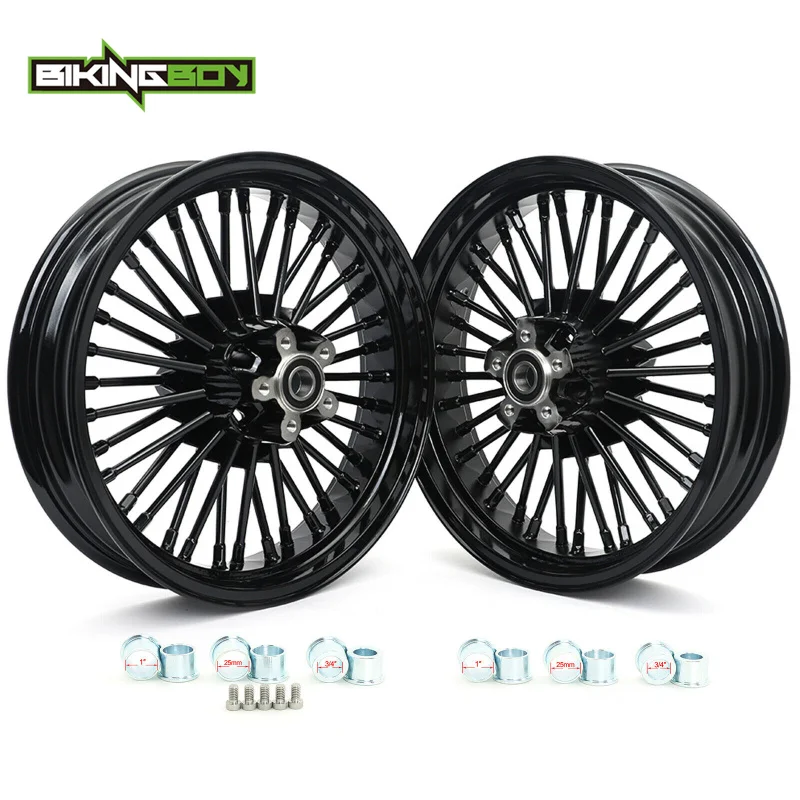 

BIKINGBOY 16x3.5 36 Fat Spoke Wheel Rim For Harley Touring Bagger Electra Glide 84-08 Heritage Road King Softail Chopper Custom