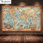 Алмазная 5D картина сделай сам, картина с картой мира в стиле ретро, полноразмерная, круглая, инструменты для вышивки стразами, мозаика, искусство, домашний декор