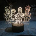 Акриловый ночник со светодиодной подсветкой атака на Титанов, украшение для комнаты подростка, 3D Лавовая Лампа, ночсветильник с изменением цвета в стиле аниме для дня рождения