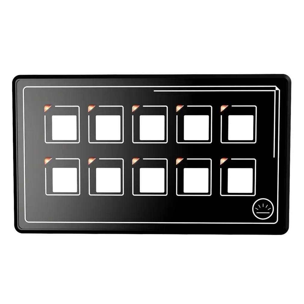 

10 Gang Switch Panel App Control Circuit Control Relay System Box With On-Off LED Switch Pod Button Switch Box