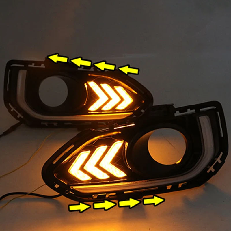 Дневные ходовые огни 2 шт. для Honda Jazz Fit 2018-2020 противотуманные фары 12 В дневной свет