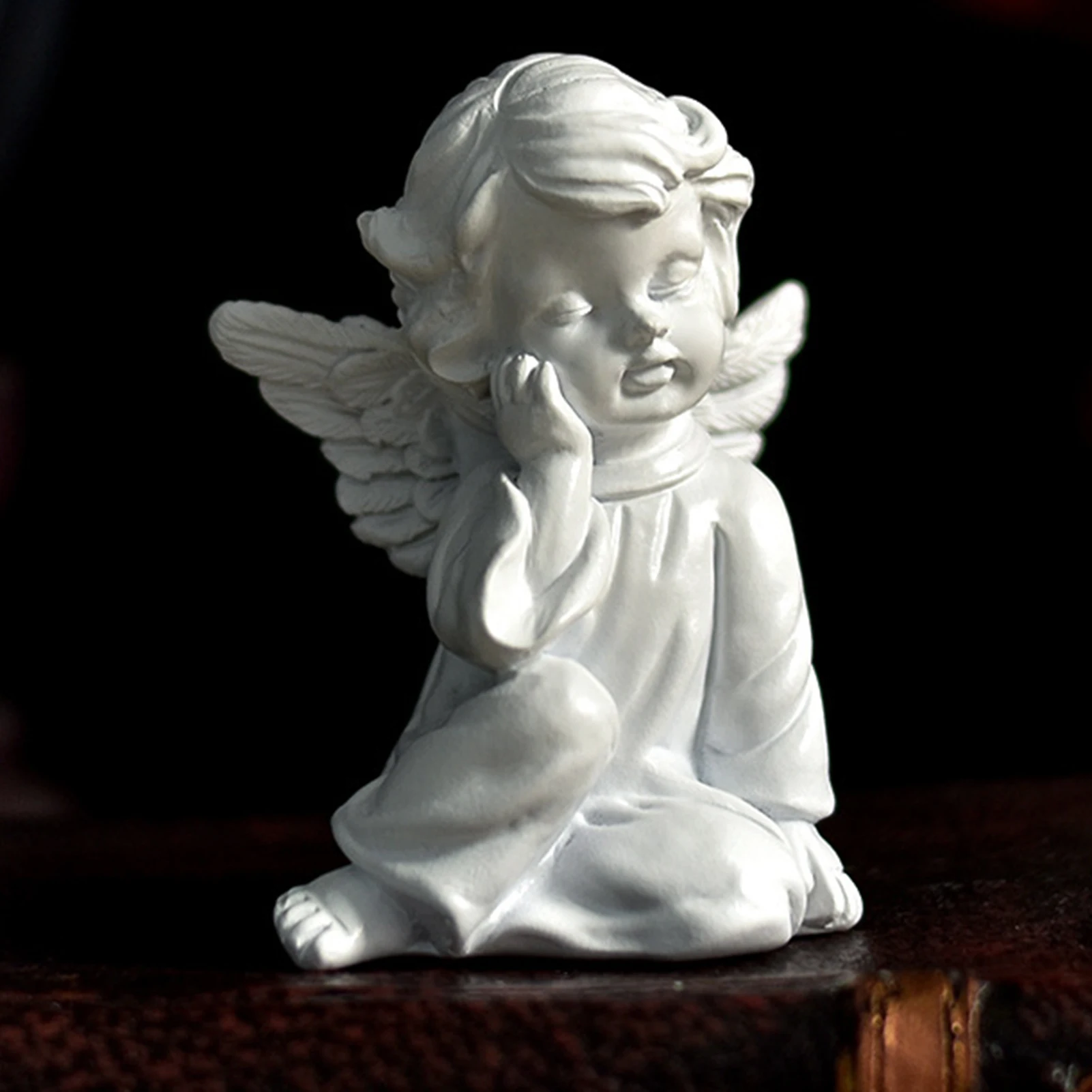 

Sleeping Angel Statue Resin Cute Cupid Angel Decoration Figurine Outdoor Home Desktop Cherub Adorable Cherubs