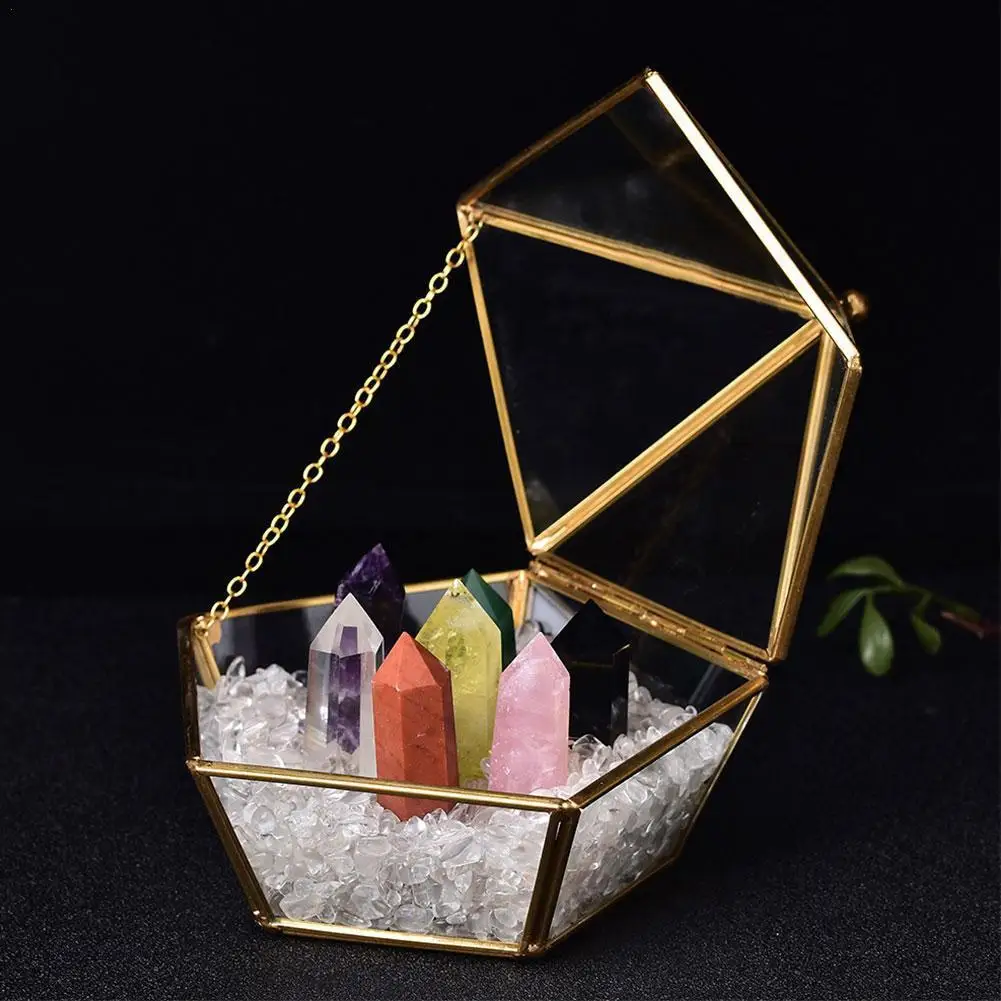 

Natural Crystal Mineral 6 Faceted Reiki Chakra Specimen Healing Stones Rough Ore Seven Chakras Therapy Stone Exquisite Gift